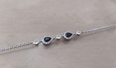 Black Teardrop Silver Bracelet 